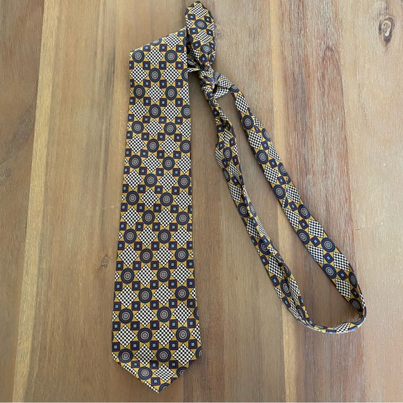 Men's Gold Il David by Florence Silk Patterned Tie - Picture 5 of 9